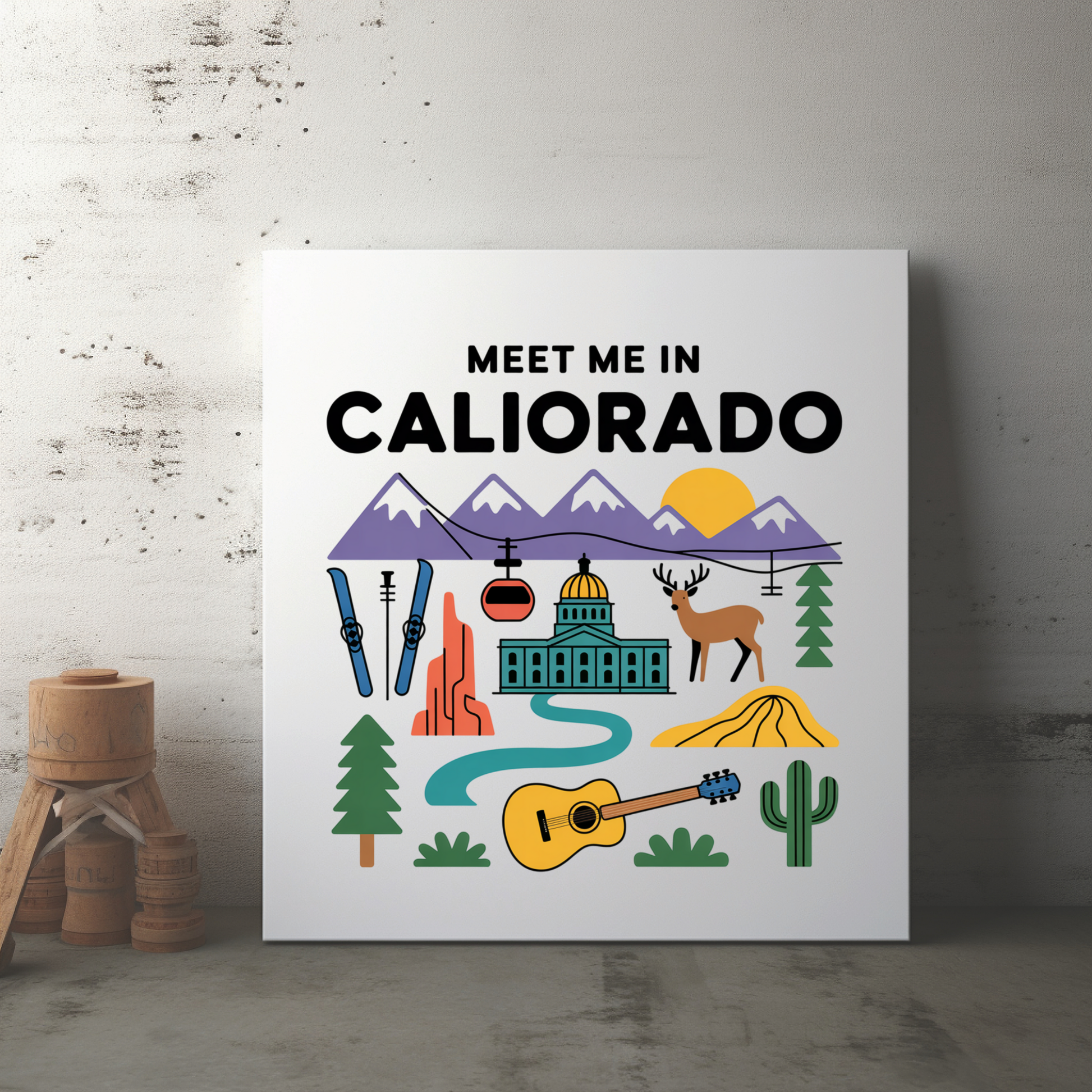 Meet Me in Colorado Poster Canvas – Boho Travel Wall Art