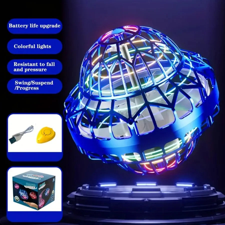 Flying Magic LED Spinner Ball – Rechargeable Drone Toy Gift for Kids - CartRare
