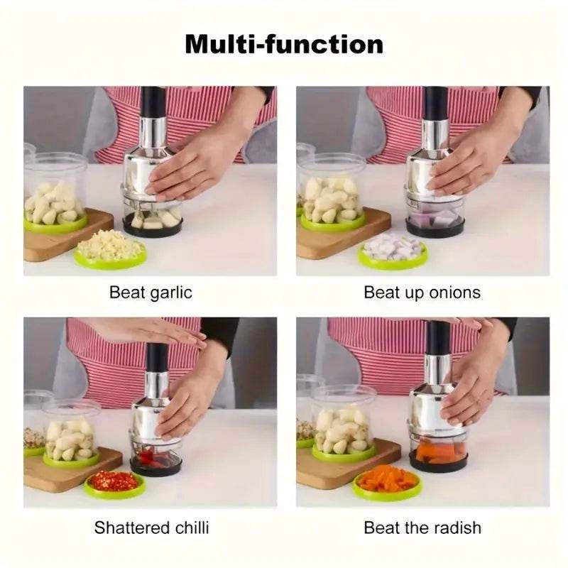 Stainless Steel Hand-Press Veggie Cutter - CartRare