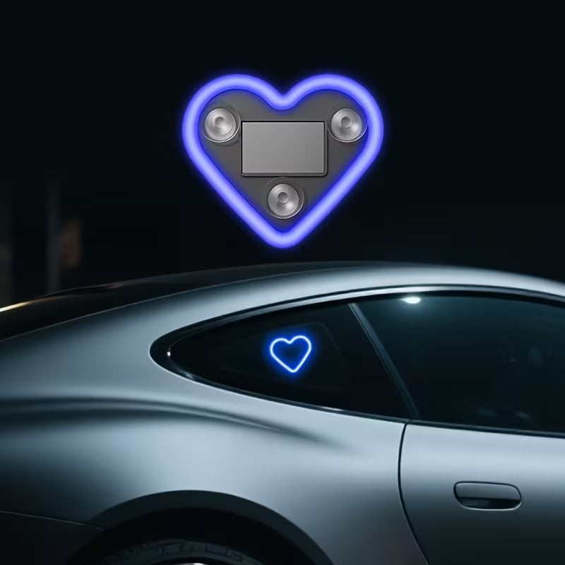 LED Car Heart Display – Romantic Pixel LED Heart Light for Car Rear Window