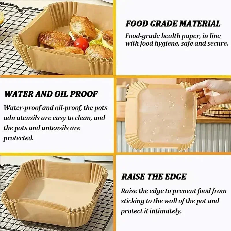 Air Fryer Paper Accessories Airfryer Baking Paper Disposable Liners, Non stick Parchment Aerogrill Paper for Convection Oven - CartRare