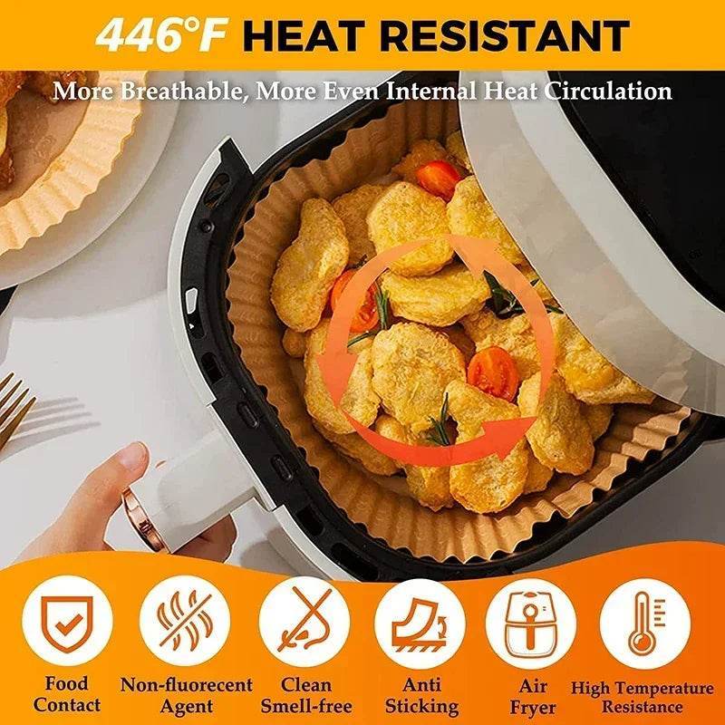 Air Fryer Paper Accessories Airfryer Baking Paper Disposable Liners, Non stick Parchment Aerogrill Paper for Convection Oven - CartRare