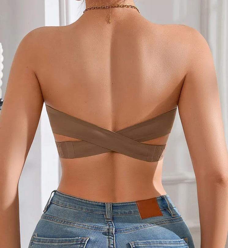 Seamless Ice Silk Strapless Bra Wire-Free & Padded