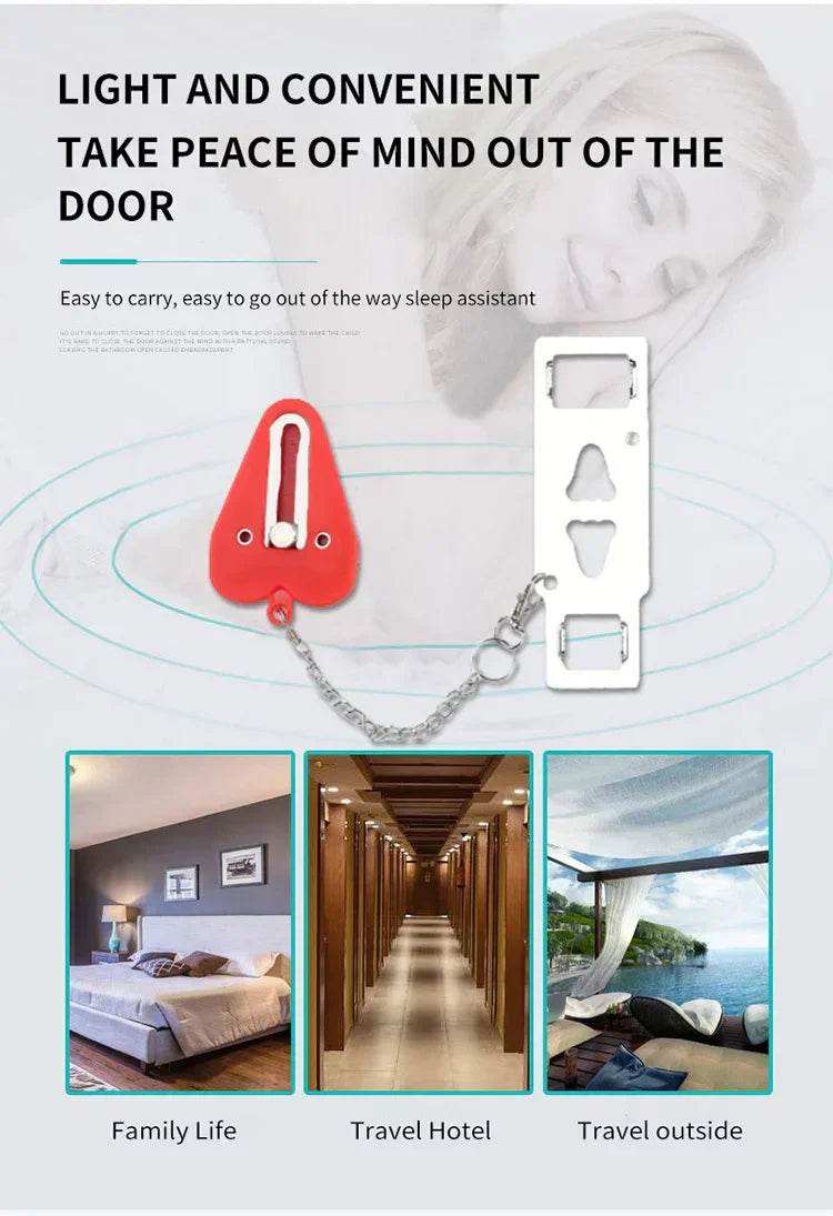 Portable Door Lock Travel Lock Anti-Theft Hotel Lock - CartRare