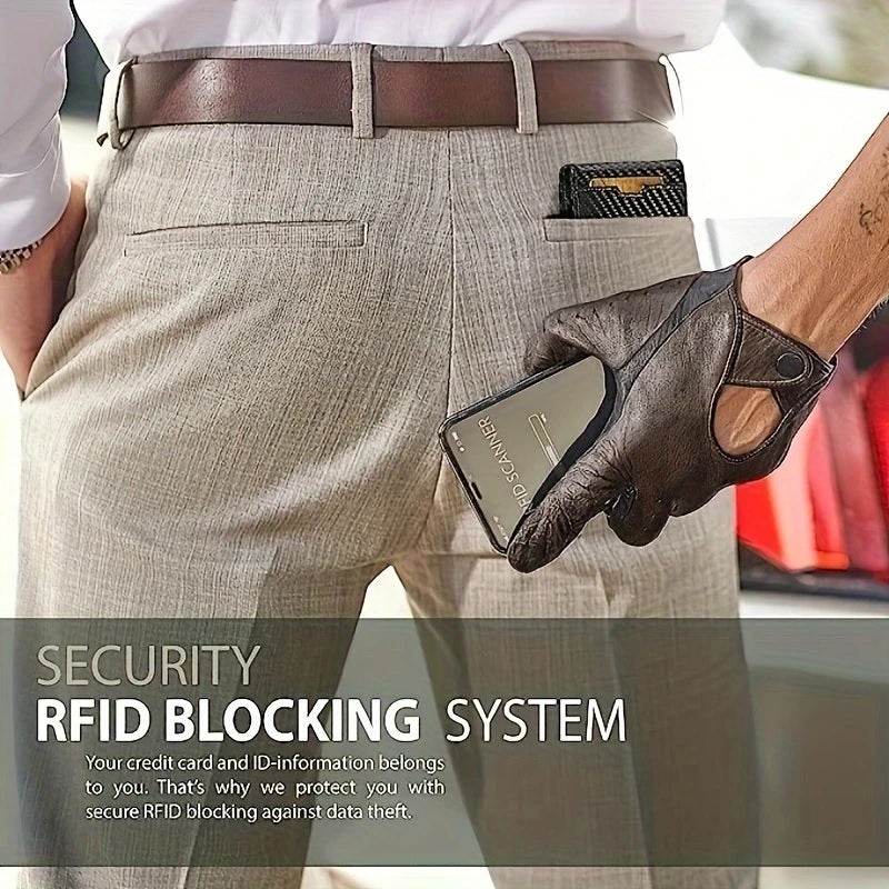 RFID Slim Card Holder Wallet for Dad, Husband, Son, Brother, Boyfriend – AirTag Slot, Father’s Day Gift - CartRare