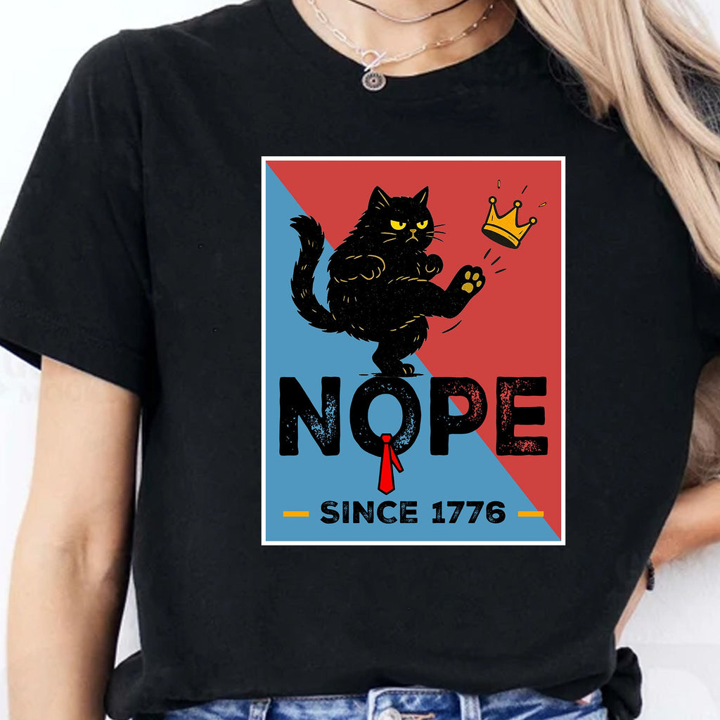 No Kings in America Black Cat Shirt, Anti-Trump Protest Shirt, Patriotic Democracy Shirt, No Kings in America, Not my President Shirt 682481