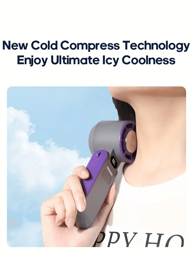 Foldable Rechargeable Cooling Fan – Turbo Handheld Fan with Adjustable Speed - CartRare