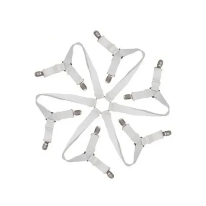 Non-Slip Bed Sheet Grippers With 12 Adjustable Elastic Clips for Mattress - CartRare