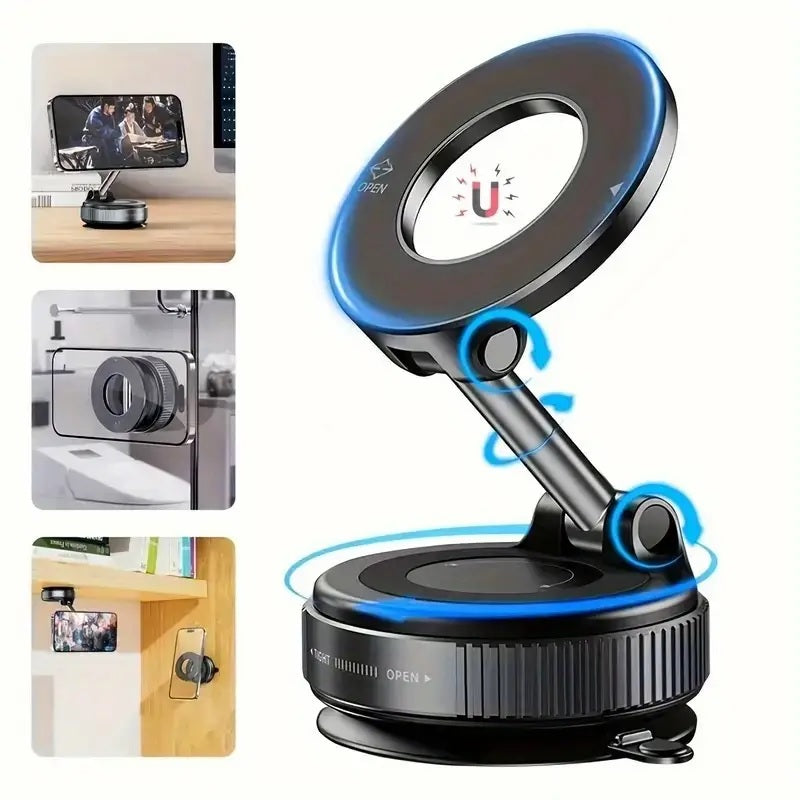 Magnetic Car Phone Mount – 360° Foldable Aluminum Holder - CartRare