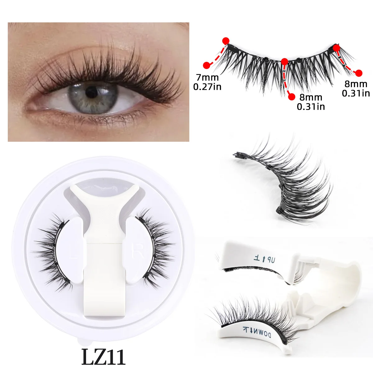 Reusable Magnetic Eyelashes Set Mink Lashes with Tweezers - CartRare