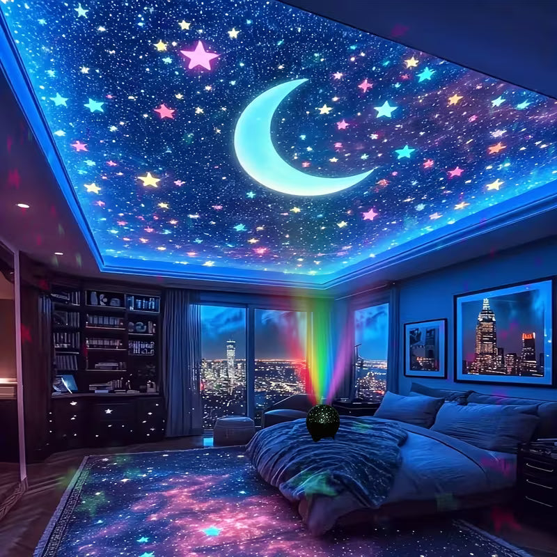 RGB Night Lights LED Projector Light – Starry Moon Galaxy Lamp for Bedroom & Home Décor