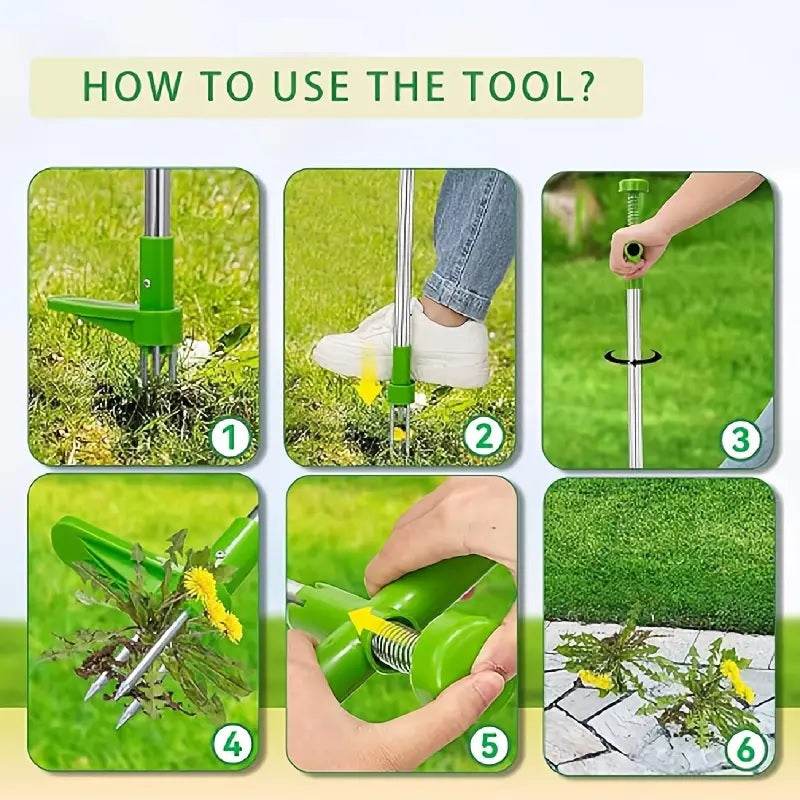 Stand Up Weeder Tool with Foot Pedal | Manual Garden Weed Remover - CartRare