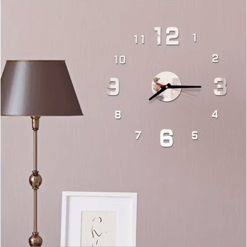 Creative Frameless Wall Clock – Modern 3D DIY Large Wall Décor for Living Room, Bedroom & Office - CartRare