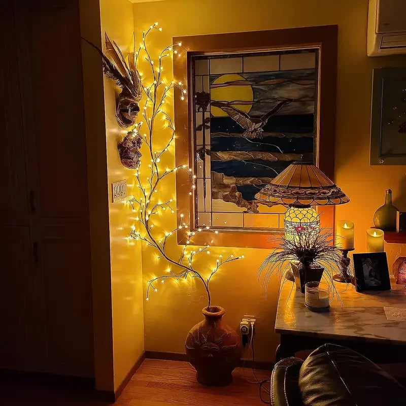 USB Powered 72LED/96LED Tree Branch Lamp – Willow Vine Lights for DIY Home & Festive Decoration - CartRare