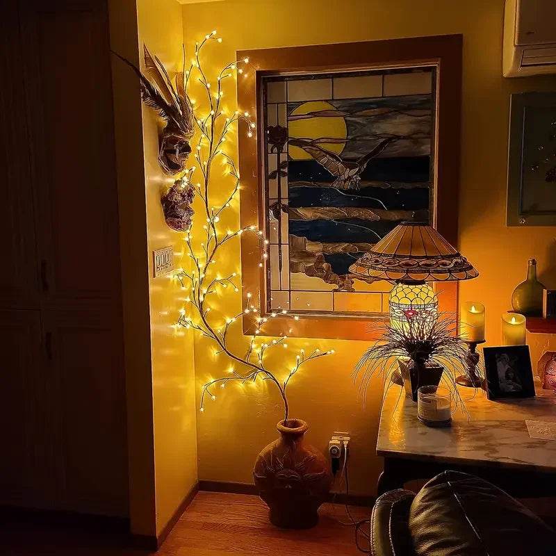 USB Powered 72LED/96LED Tree Branch Lamp – Willow Vine Lights for DIY Home & Festive Decoration - CartRare