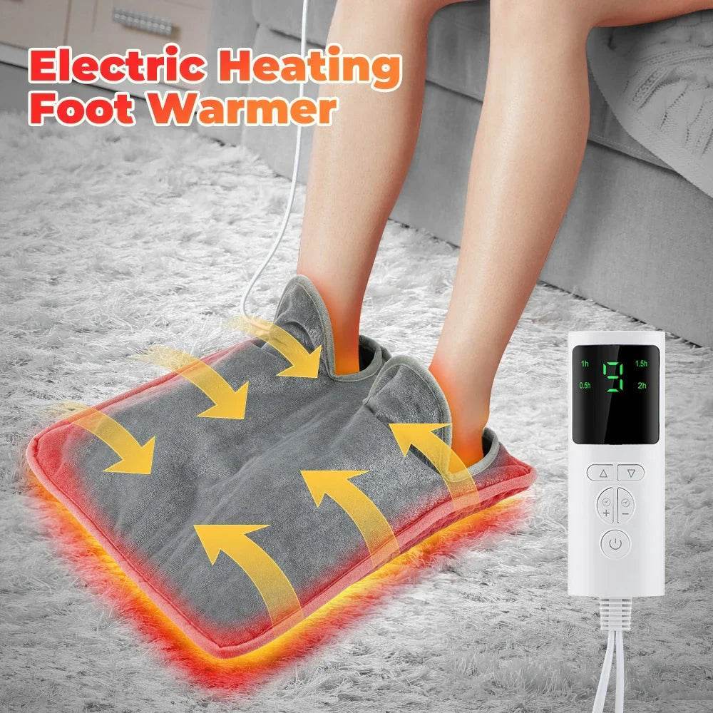 Electric Foot Heating Pad – Washable Heated Foot Warmer with Adjustable Settings - CartRare