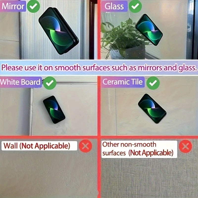 2pcs Double-Sided Silicone Phone Wall Mount with Suction Grip - CartRare