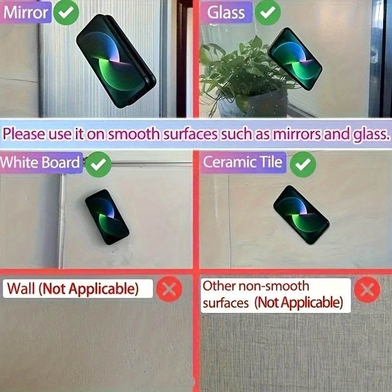 2pcs Double-Sided Silicone Phone Wall Mount with Suction Grip - CartRare