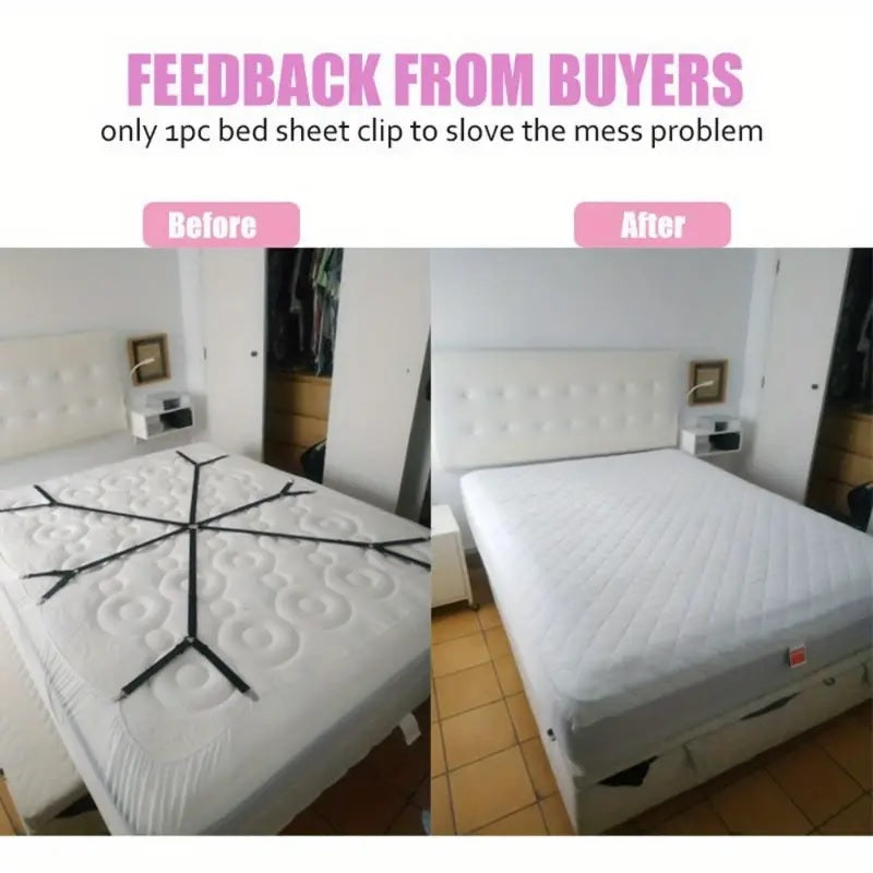 Non-Slip Bed Sheet Grippers With 12 Adjustable Elastic Clips for Mattress - CartRare