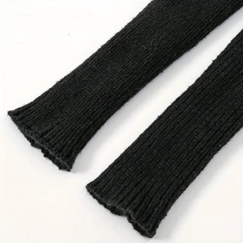 Bohemian Braided Crochet Sweater Scarf with Sleeves for Women - CartRare