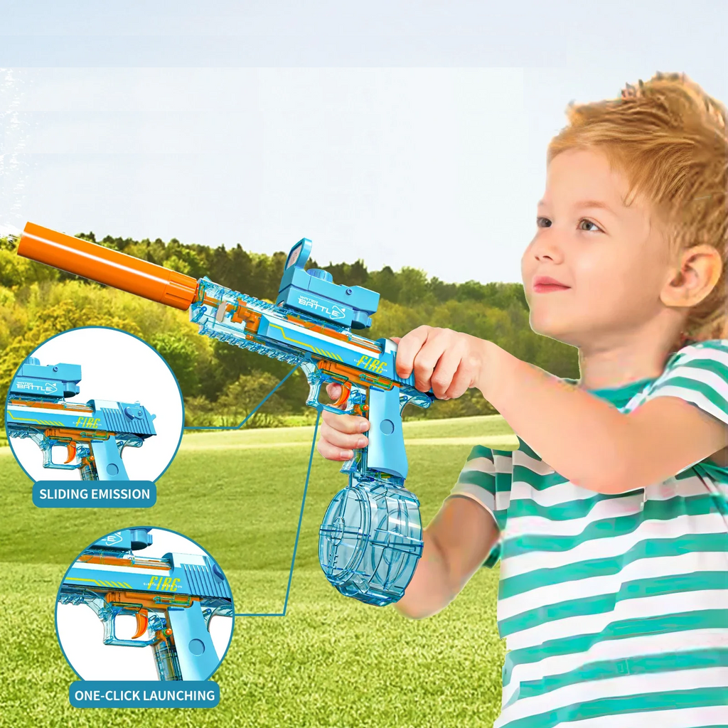 Desert Eagle Electric Water Gun with Silencer and Light High Speed, Long Range Squirt Gun for Kids & Adults - CartRare