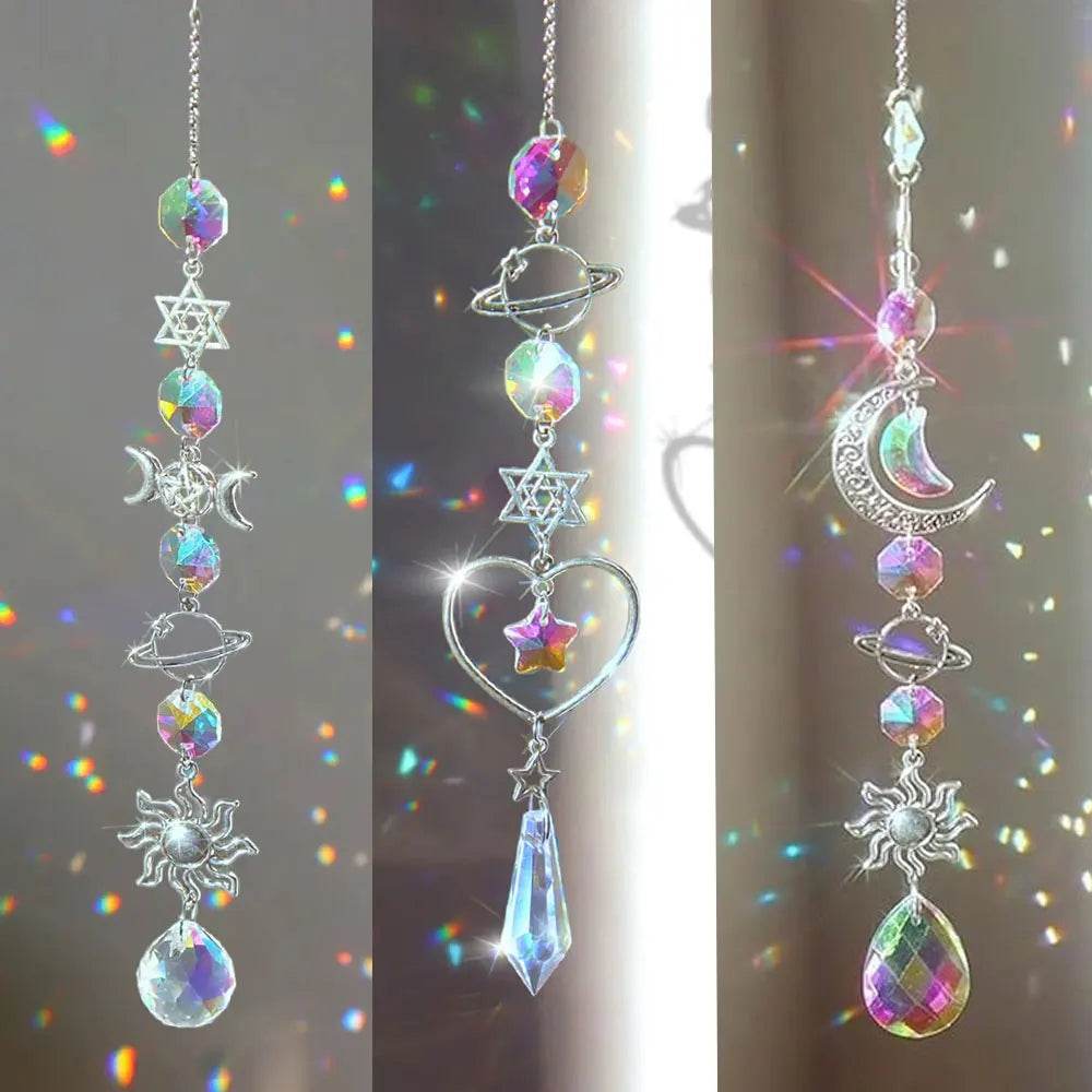 Crystal Wind Chime Rainbow Maker Sun Catcher – Hanging Prism Light Décor - CartRare