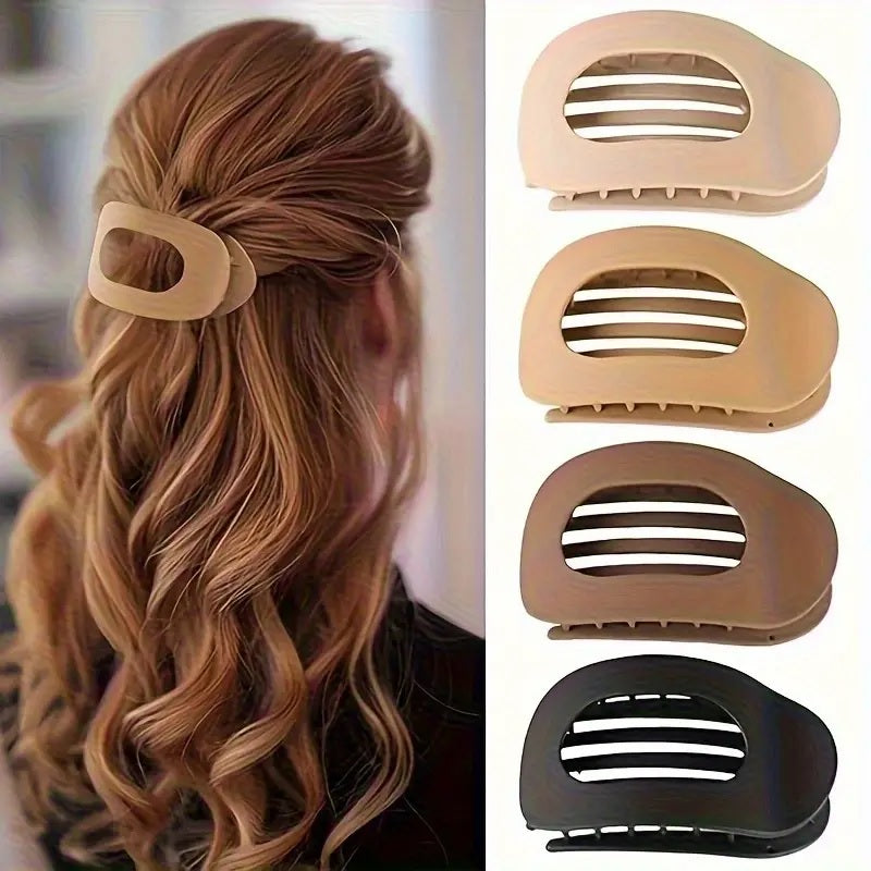 Leopard Matte Oval Hair Claw Clip – Curved Acrylic Barrette for Women’s Everyday Styling
