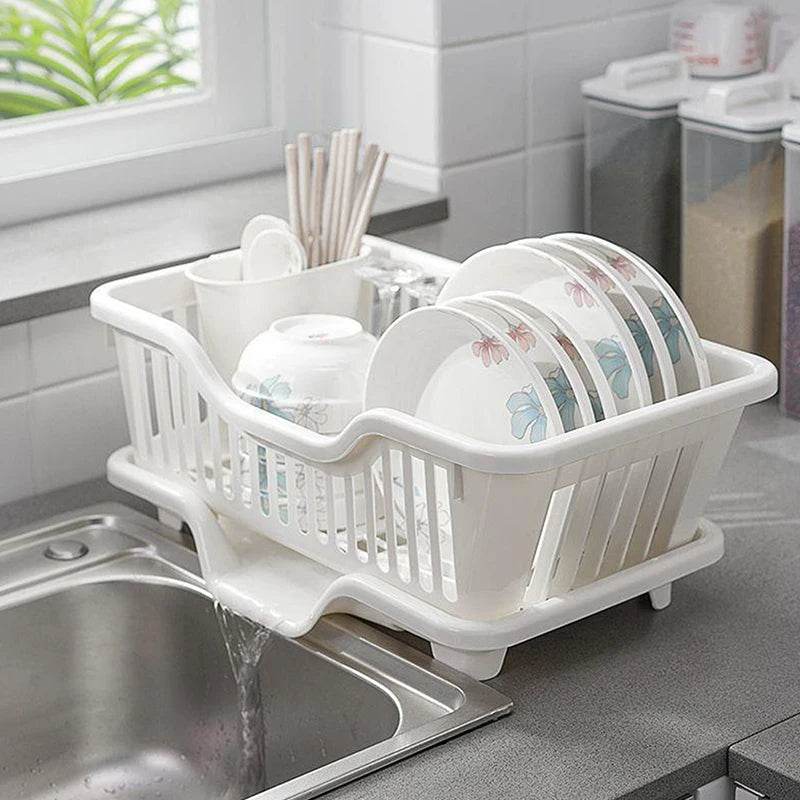 Dish Drying Rack with Drain Board | Kitchen Utensil Organizer - CartRare