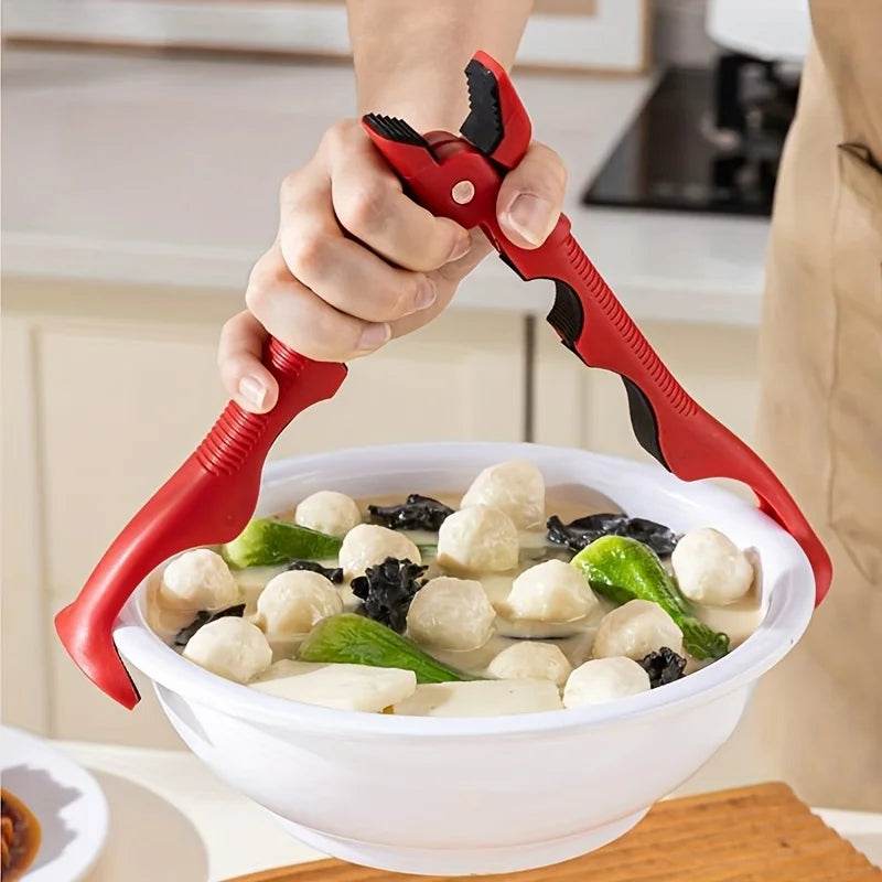 3-in-1 Anti-Scald Kitchen Clip – Multifunction Heat-Resistant Food Tong & Lid Lifter Tool - CartRare