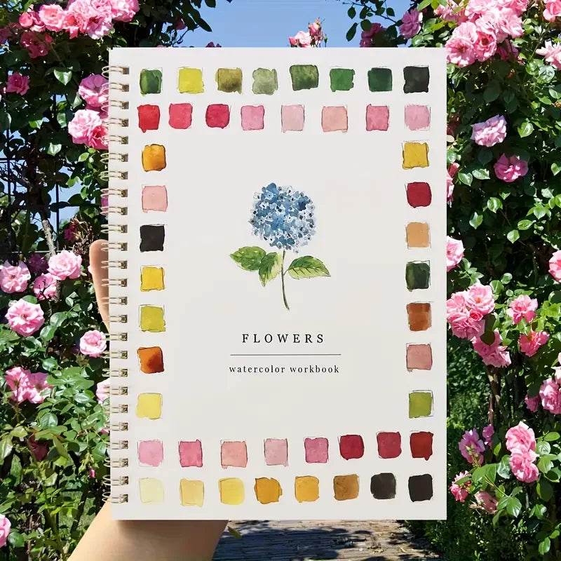 Floral Watercolor Workbook Spiral Sketchbook for Beginner Artists - CartRare