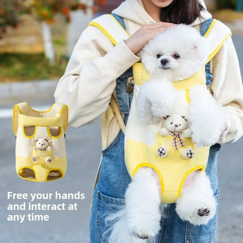 Pet Chest Bag – Breathable Folding Portable Pet Carrier for Small Dogs & Cats | Single/Double Shoulder & Handheld Design