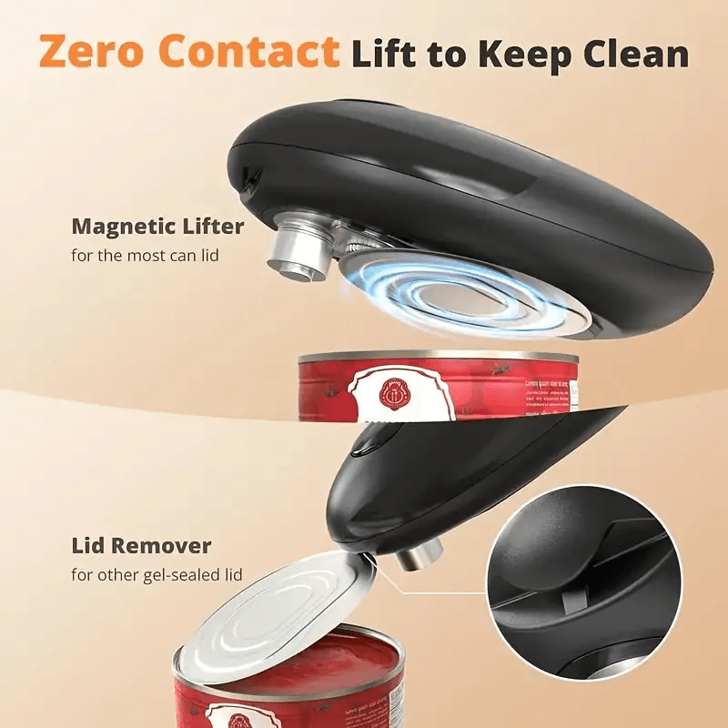 One Touch Electric Can Opener – Automatic Hands-Free Jar & Bottle Opener for Easy Kitchen Use - CartRare