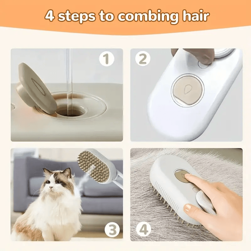 3-in-1 Electric Pet Brush – Steam Cleaner, Hair Remover & Massager for Dogs & Cats - CartRare