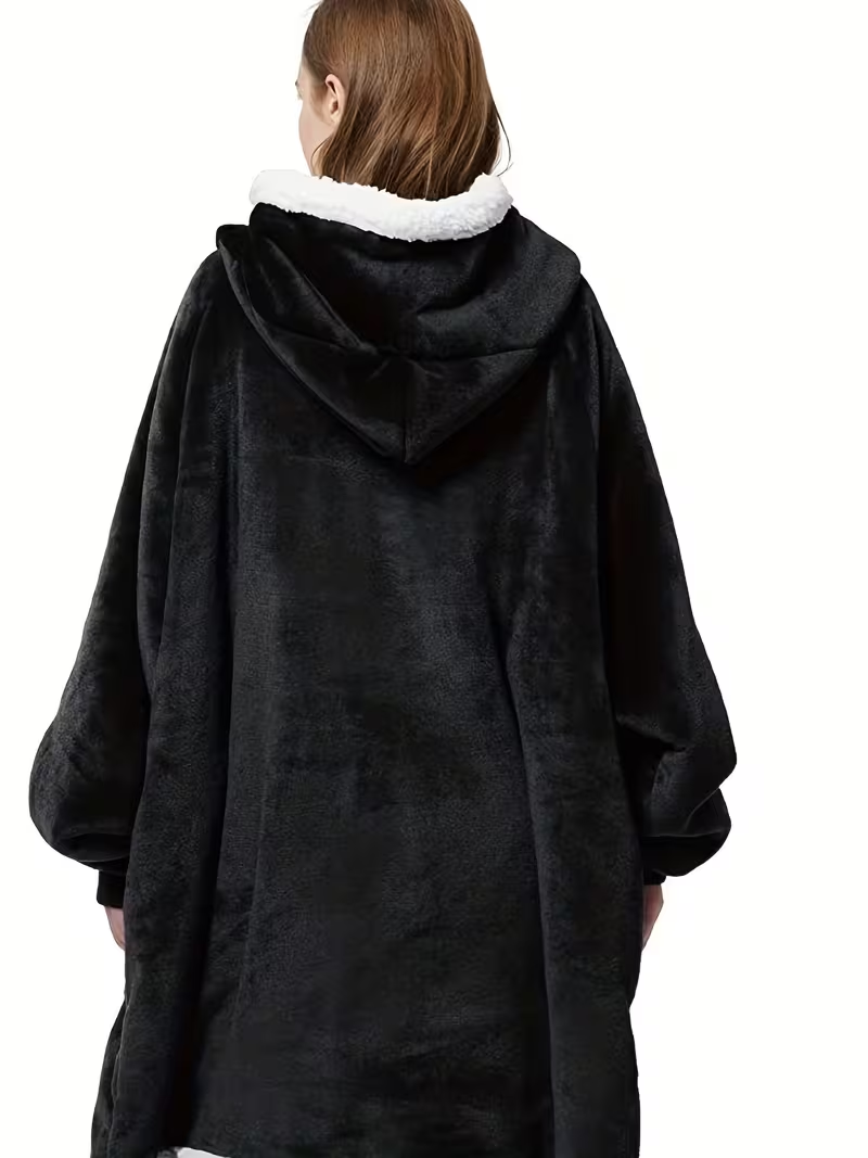 Giant Oversized Flannel Blanket Hoodie – Warm Winter Pullover