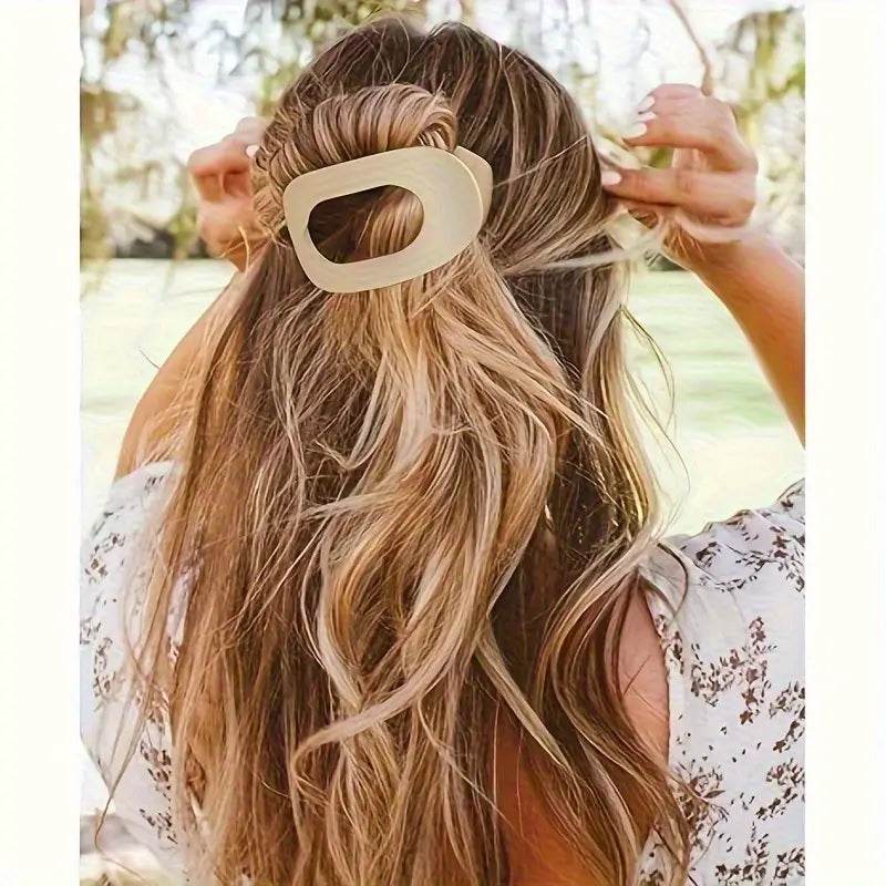 Leopard Matte Oval Hair Claw Clip – Curved Barrette for Women - CartRare