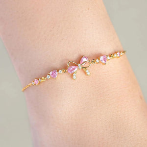 Elegant Zircon Bow Chain Bracelet for Women and Girls – Sweet, Shiny, Stylish Jewelry Gift