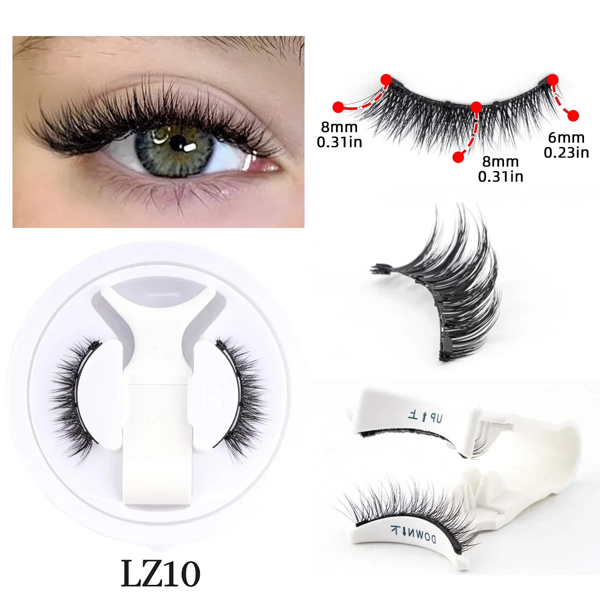 Reusable Magnetic Eyelashes Set Mink Lashes with Tweezers - CartRare