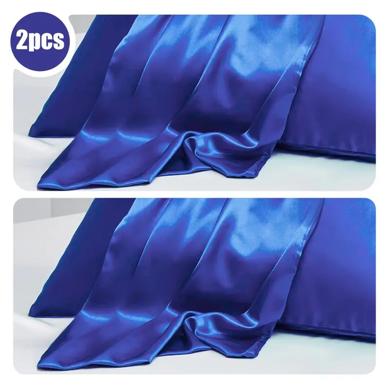 2 Pack Satin Silk Pillowcases for Hair & Skin – Soft, Smooth, Cooling Pillow Covers (Queen Size) - CartRare