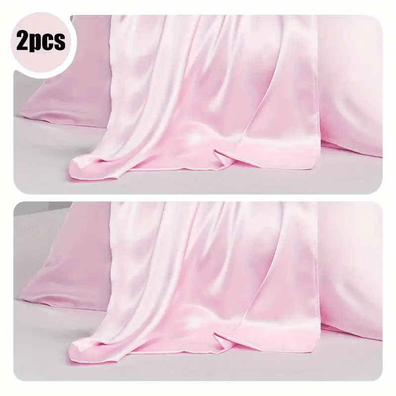 2 Pack Satin Silk Pillowcases for Hair & Skin – Soft, Smooth, Cooling Pillow Covers (Queen Size) - CartRare