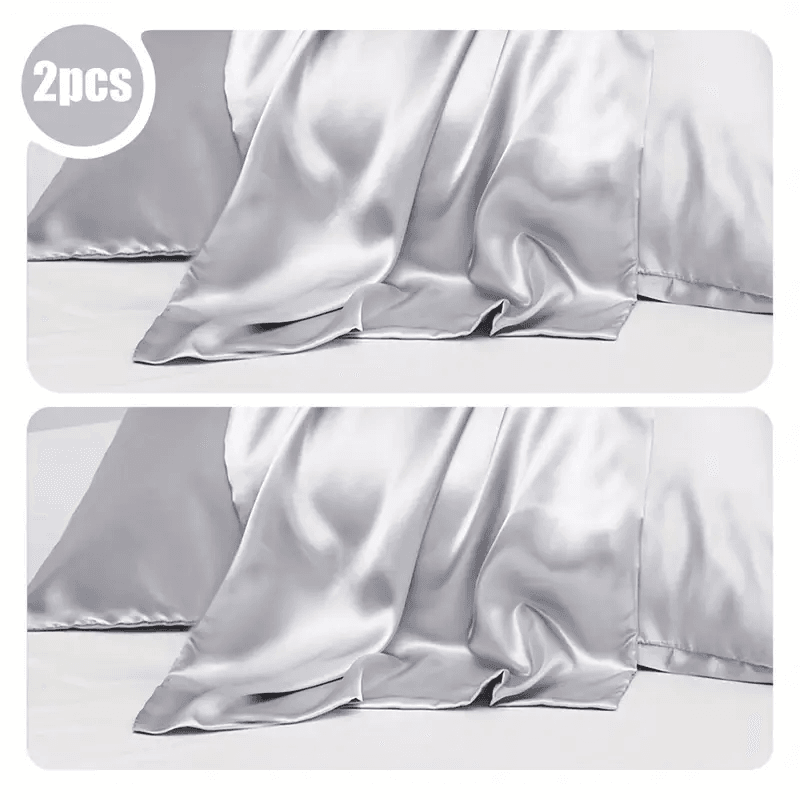 2 Pack Satin Silk Pillowcases for Hair & Skin – Soft, Smooth, Cooling Pillow Covers (Queen Size) - CartRare