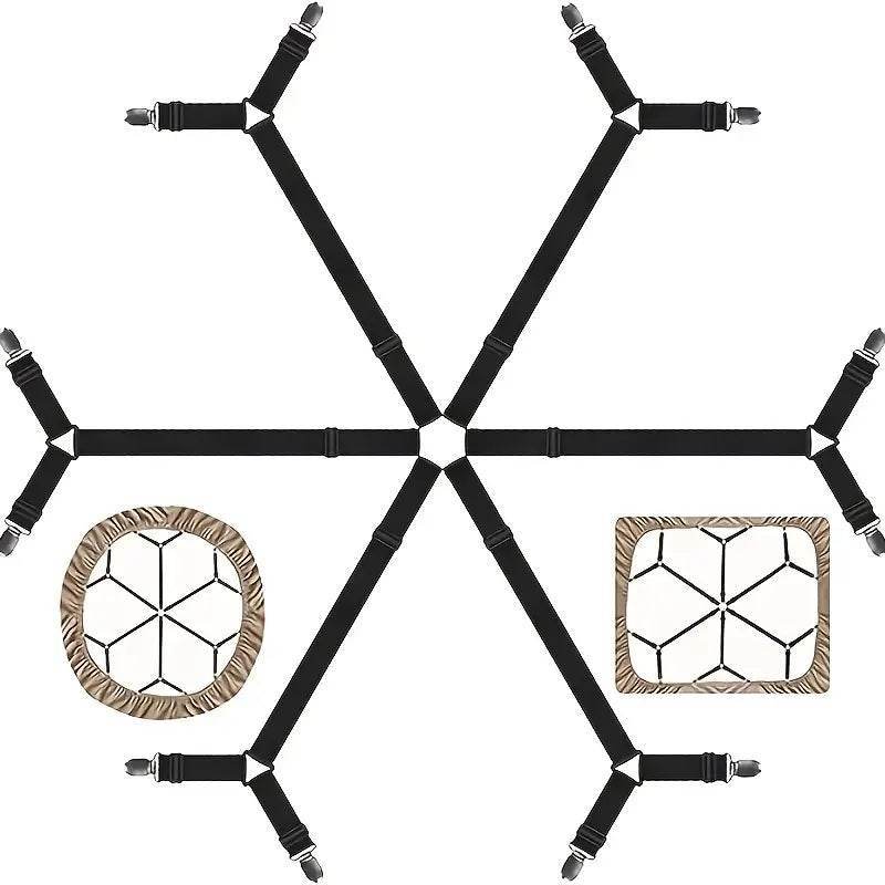 Non-Slip Bed Sheet Grippers With 12 Adjustable Elastic Clips for Mattress - CartRare