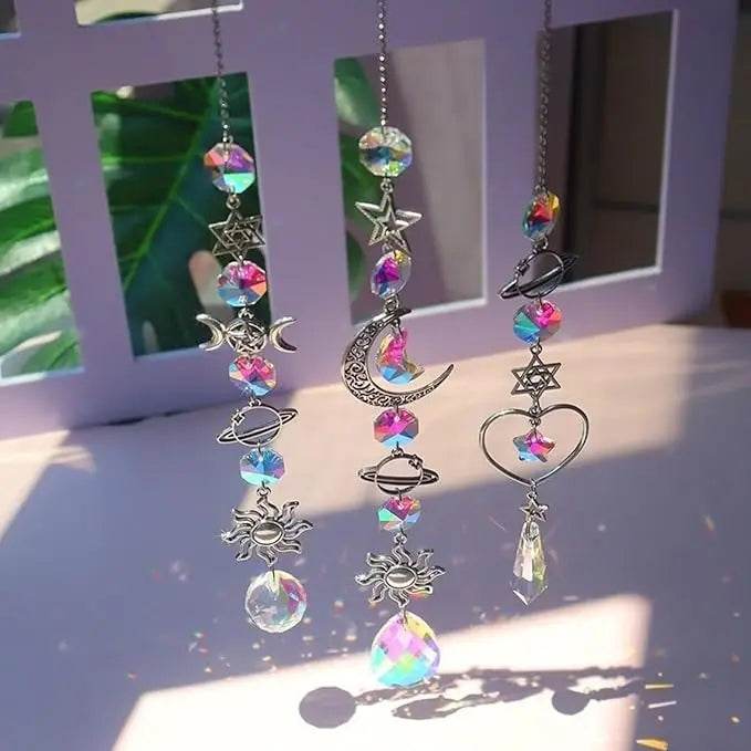 Crystal Wind Chime Rainbow Maker Sun Catcher – Hanging Prism Light Décor - CartRare