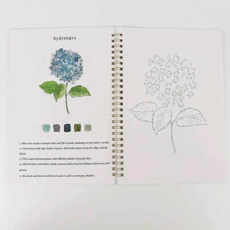 Floral Watercolor Workbook Spiral Sketchbook for Beginner Artists - CartRare