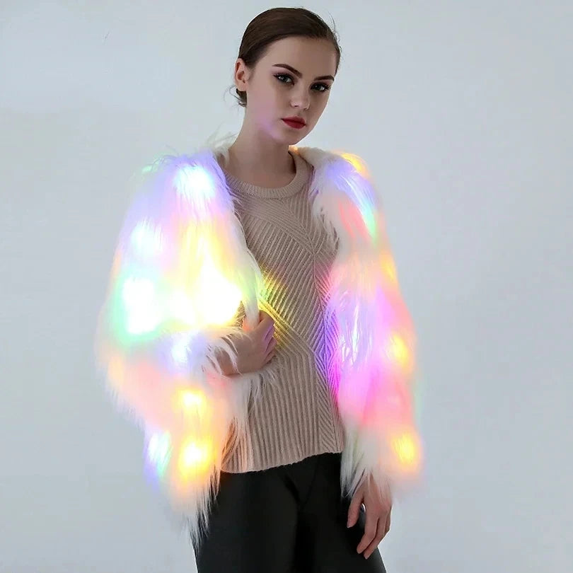 LED Hooded Coat – Glow-in-the-Dark Light-Up Jacket for Men & Women, Perfect for Parties & Festivals