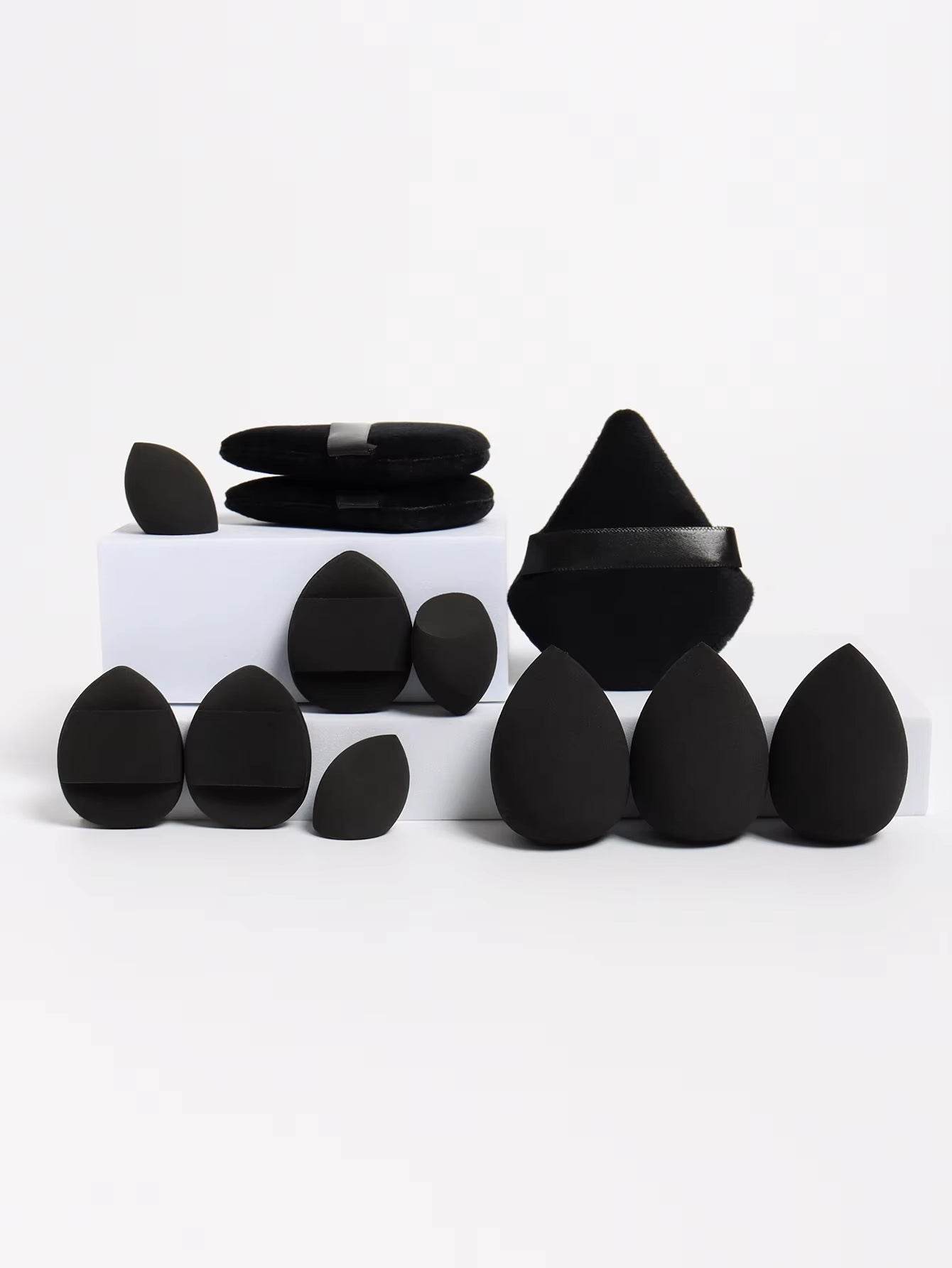 12-Piece Makeup Sponge Set – Loose Powder Puffs, Mini Cushions, Beauty Blenders for All Uses - CartRare