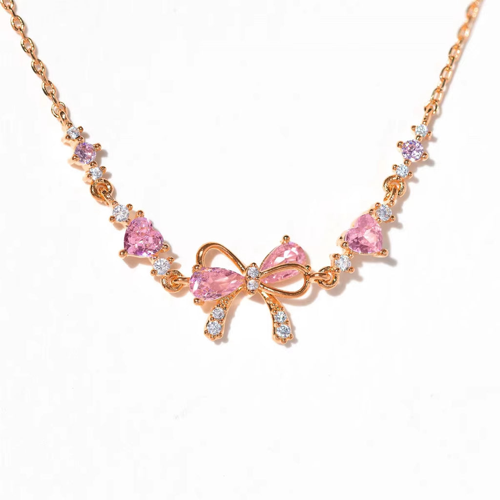 Elegant Zircon Bow Chain Bracelet for Women and Girls – Sweet, Shiny, Stylish Jewelry Gift - CartRare