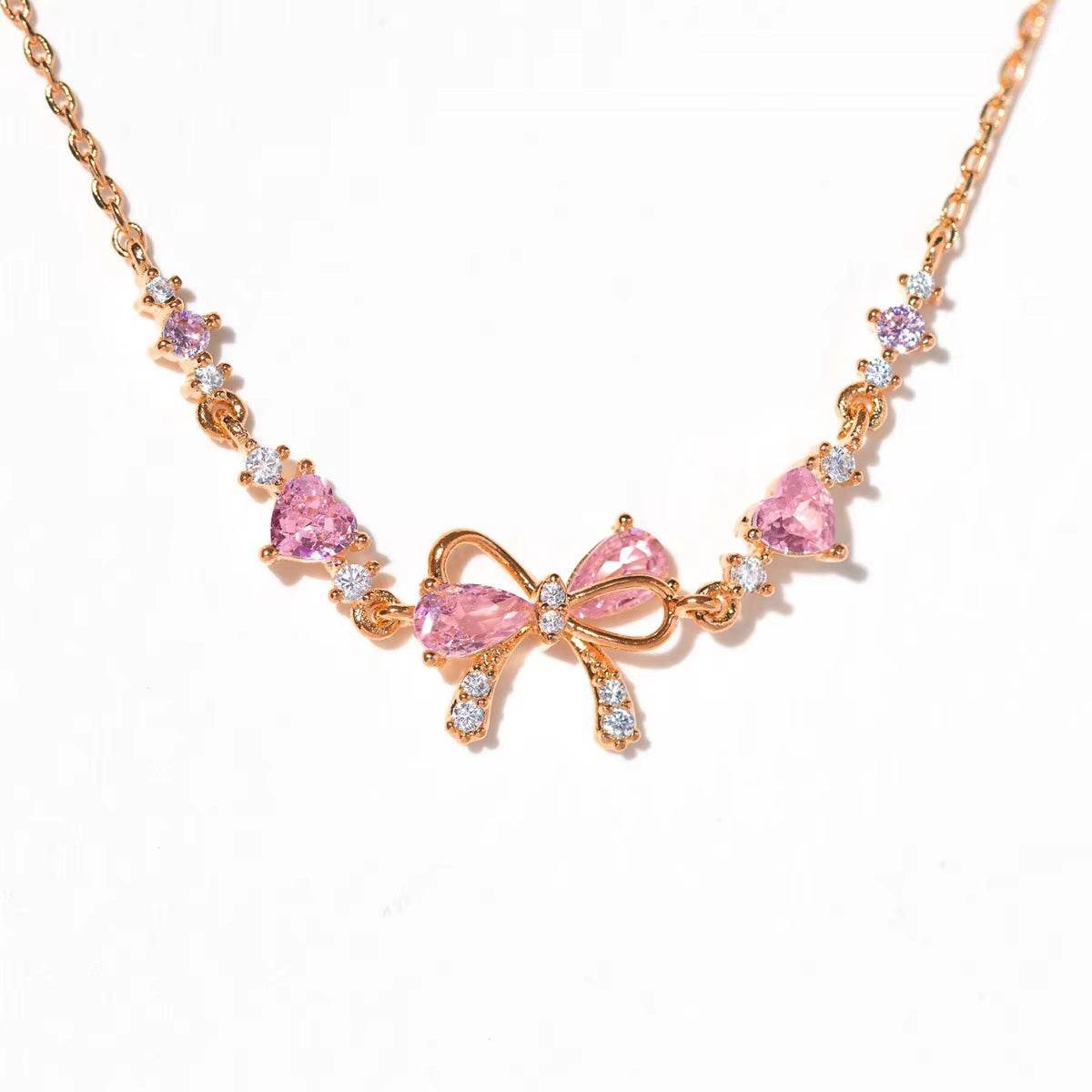 Elegant Zircon Bow Chain Bracelet – Stylish Gift for Women & Girls - CartRare