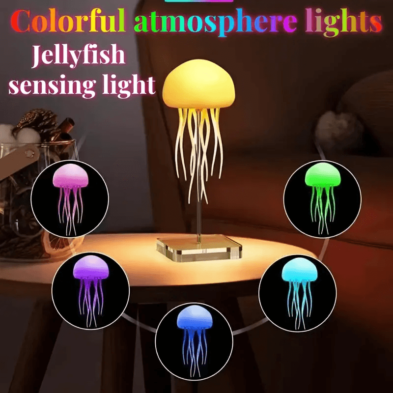 Voice-Controlled Jellyfish Night Light | Ambient LED Mood Lamp for Home Decor - CartRare