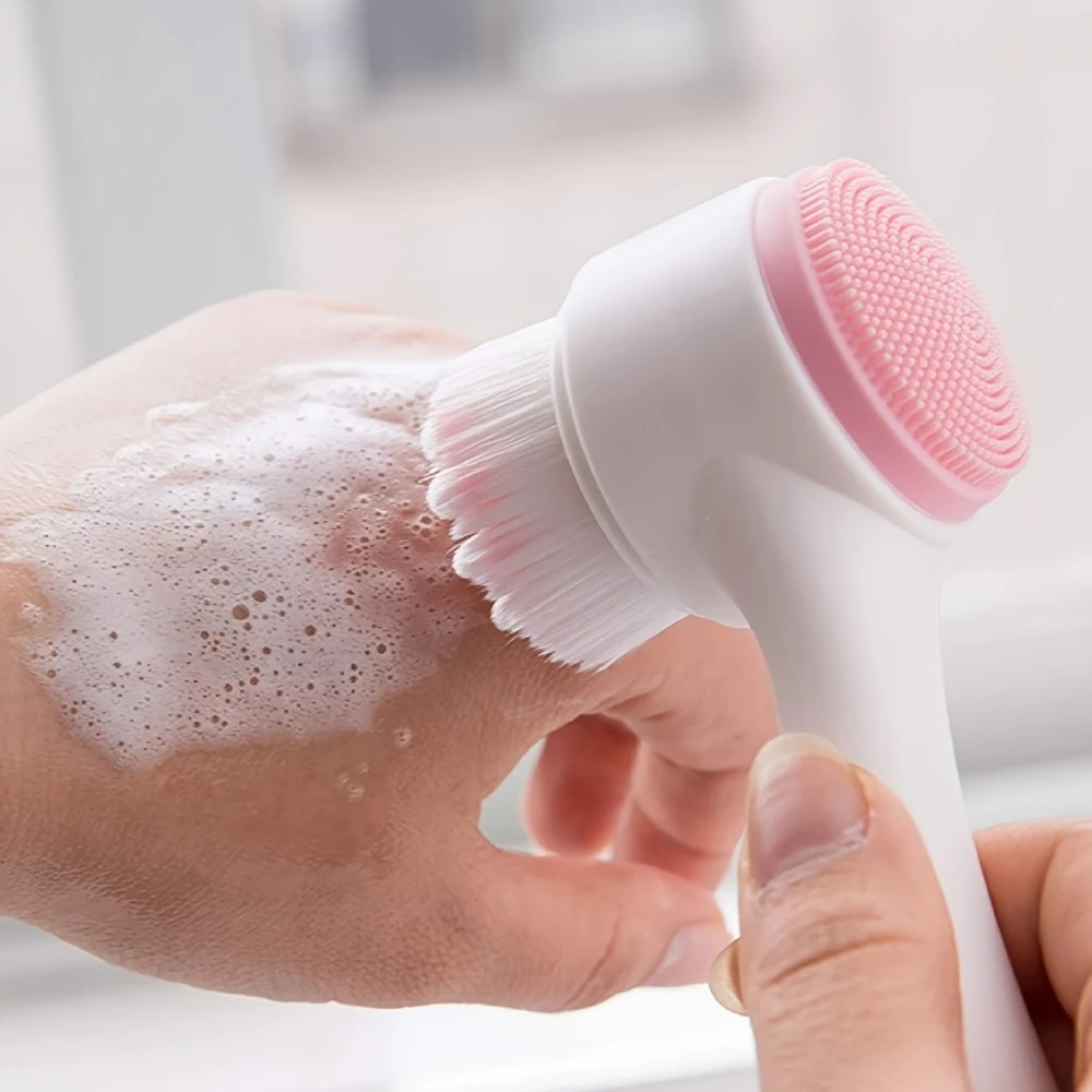 3D Silicone Face Cleansing Brush Dual-Sided Exfoliator - CartRare