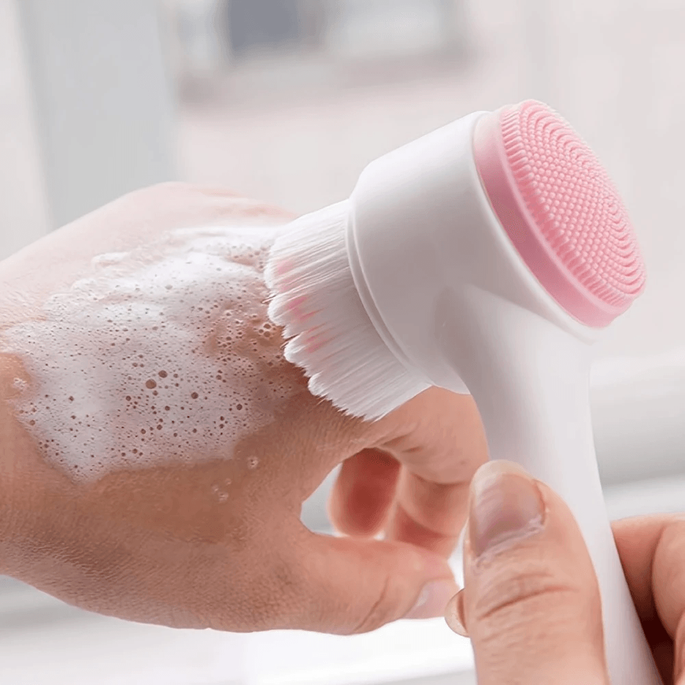 3D Silicone Face Cleansing Brush Dual-Sided Exfoliator - CartRare